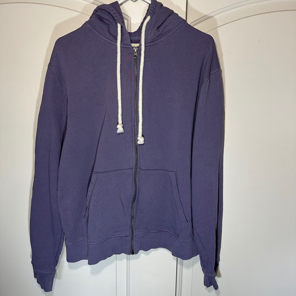 Pact Full Zip Hoodie Womens Large Purple 100% Organic Cotton Fleece Sweatshirt
